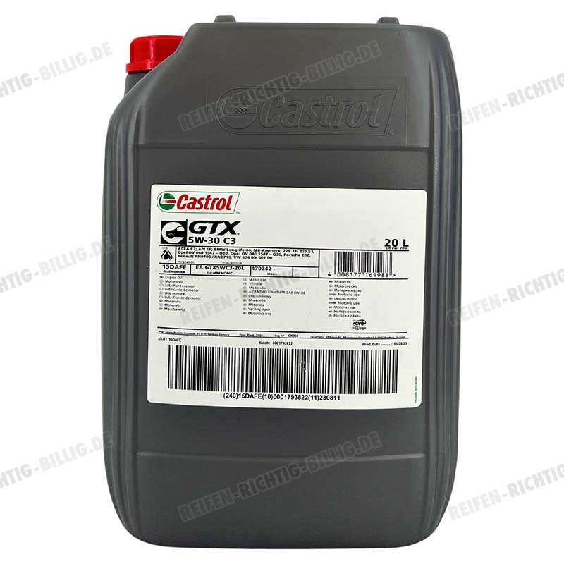 Castrol GTX 5W-30 C3 20 Liter | kaufen bei reifen.com